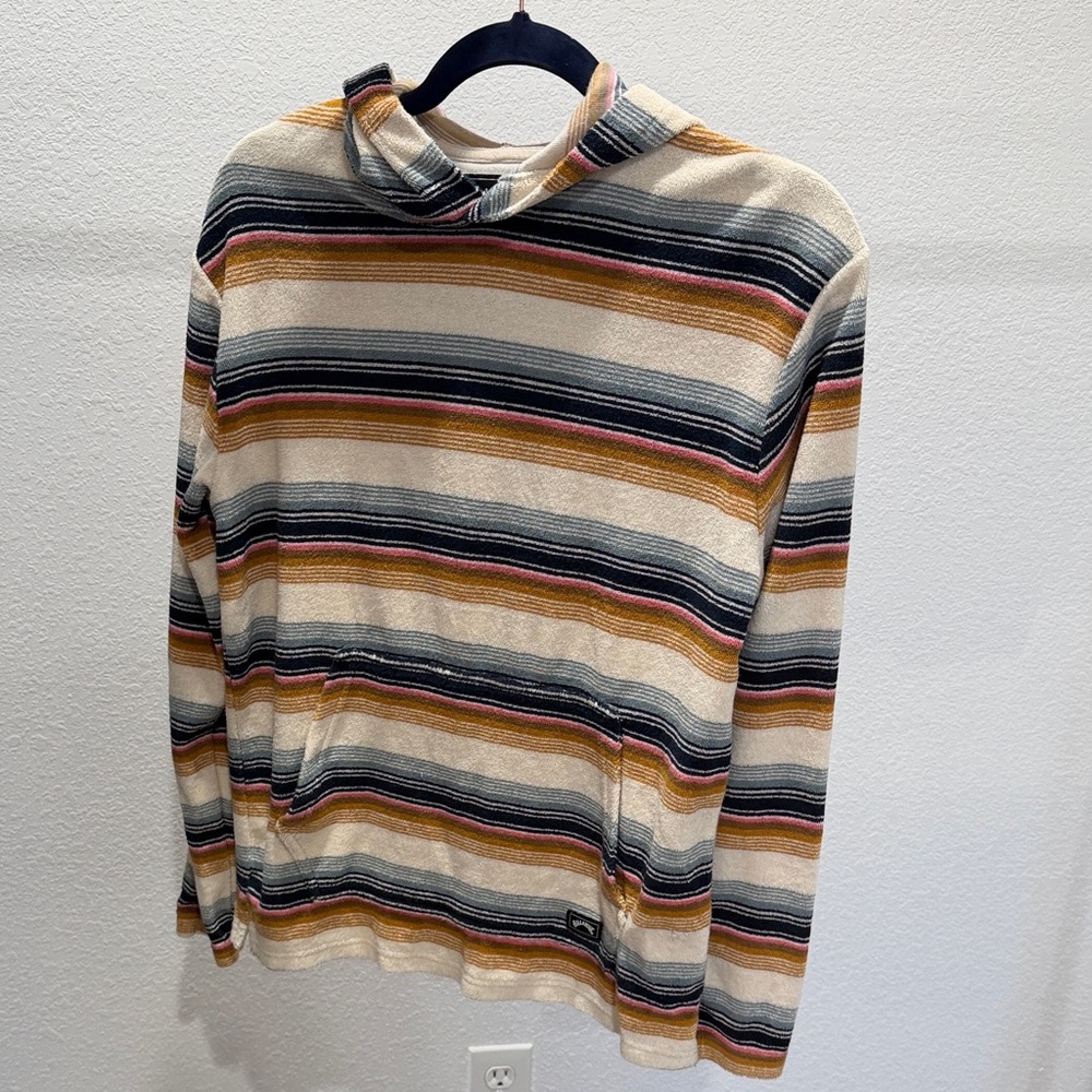 Billabong Men's Striped Crewneck Sweater - Cream, Black, Yellow, Pink